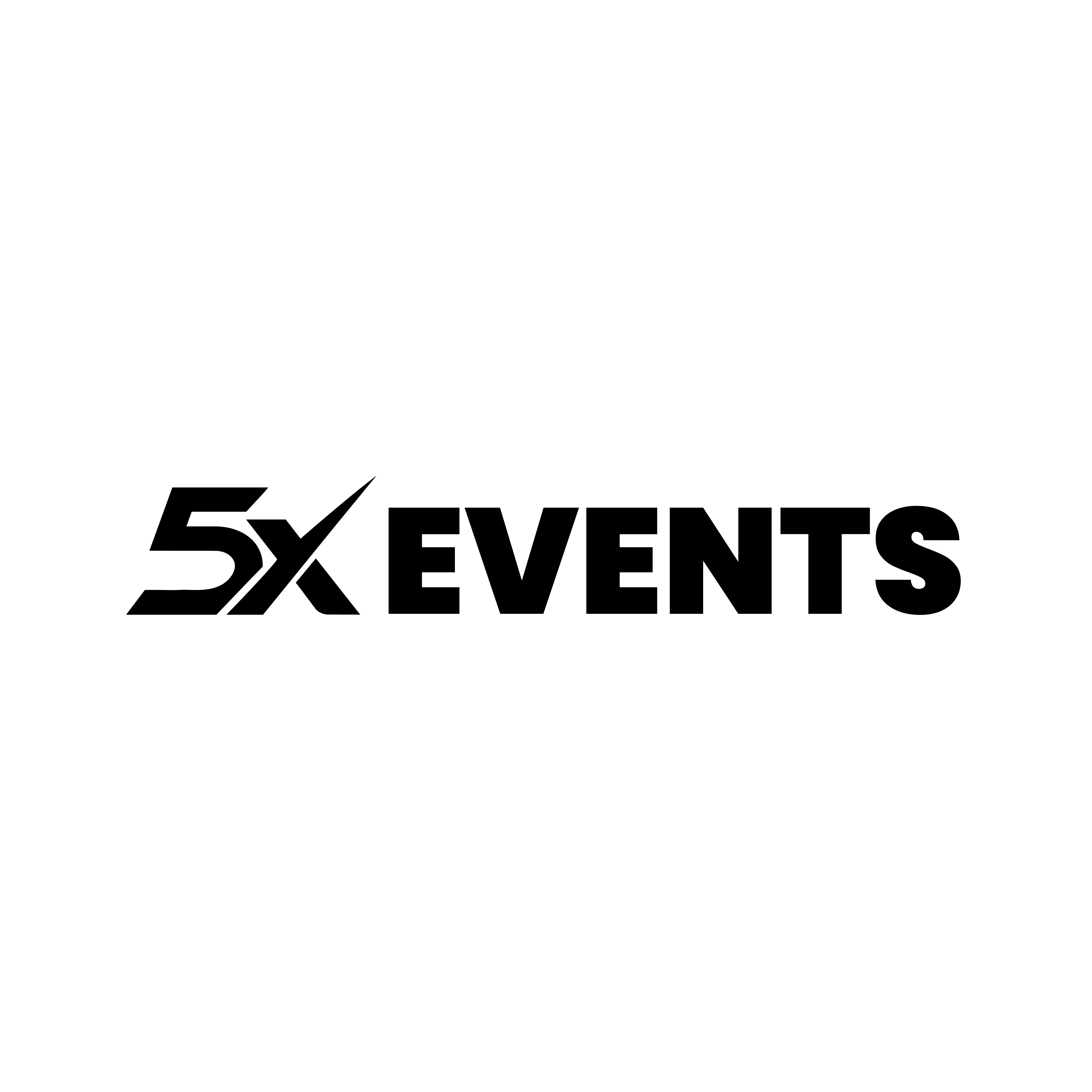 Black logo on white background